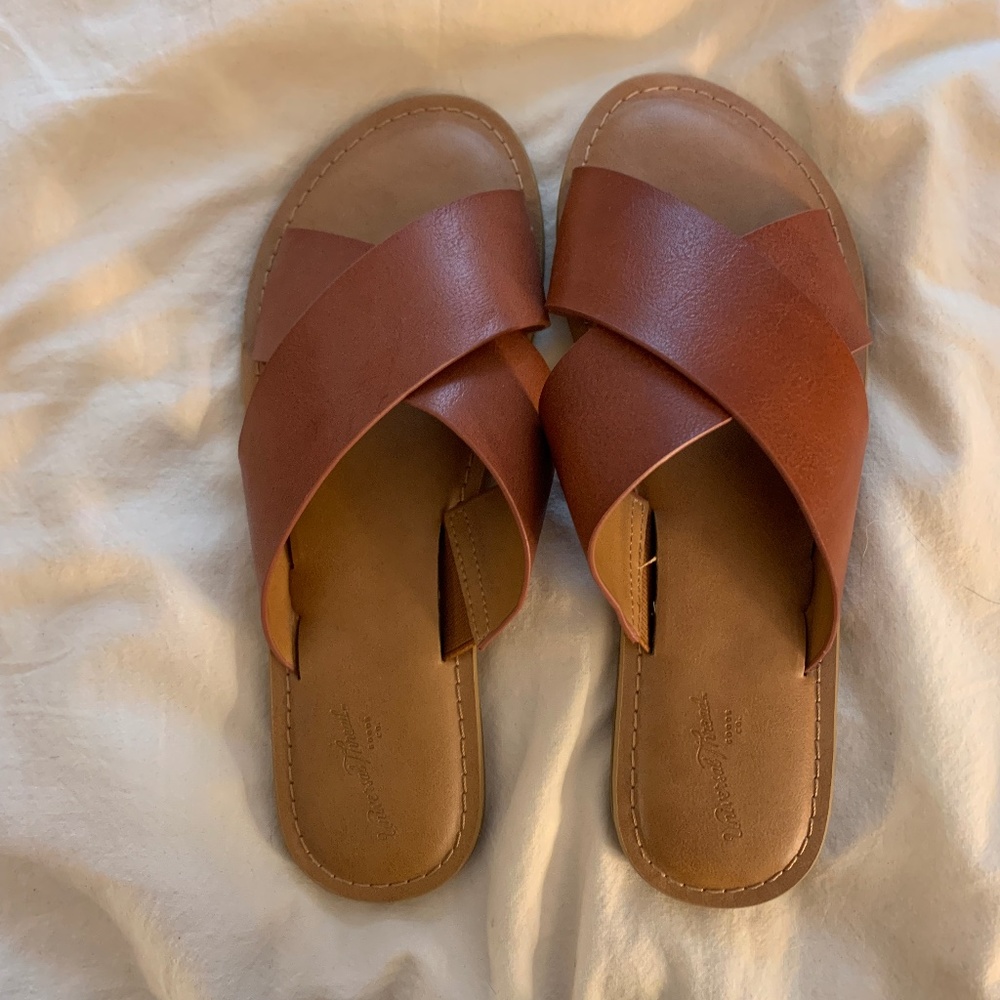 Universal Thread Brown Sandals - Leather Slides